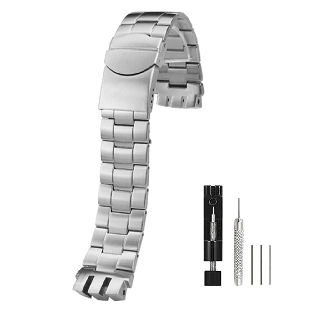 Ремешок для часов Sibehill 20 мм из нержавеющей стали, замена для Swatch, с инструментом для регулировки, тип крепления: арочный вогнутый