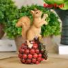 Mini Cute Resin Squirrel Creative Home Gardening Squirrel Acorn Pine Cone Ornament  Animal Crafts Car Gifts Miniatures Figurines