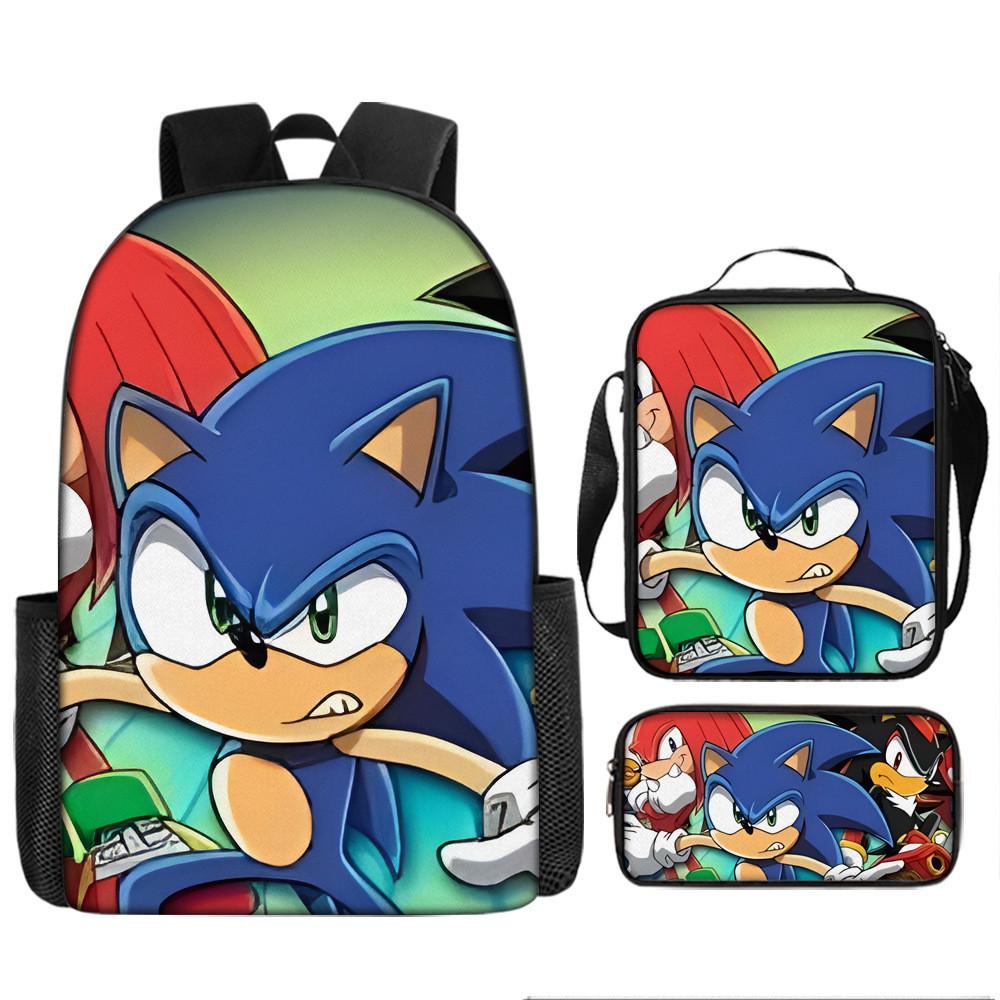 Школьный рюкзак Sonic для детей с дышащей водонепроницаемой тканью Оксфорд и мультяшным принтом для школы