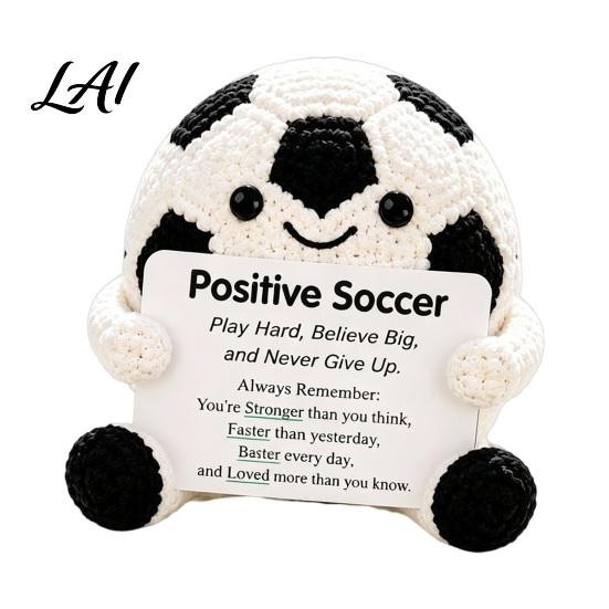 Cute Knitted Ornament for Athletes Positive Sports Ball Plush Emotional Support Doll