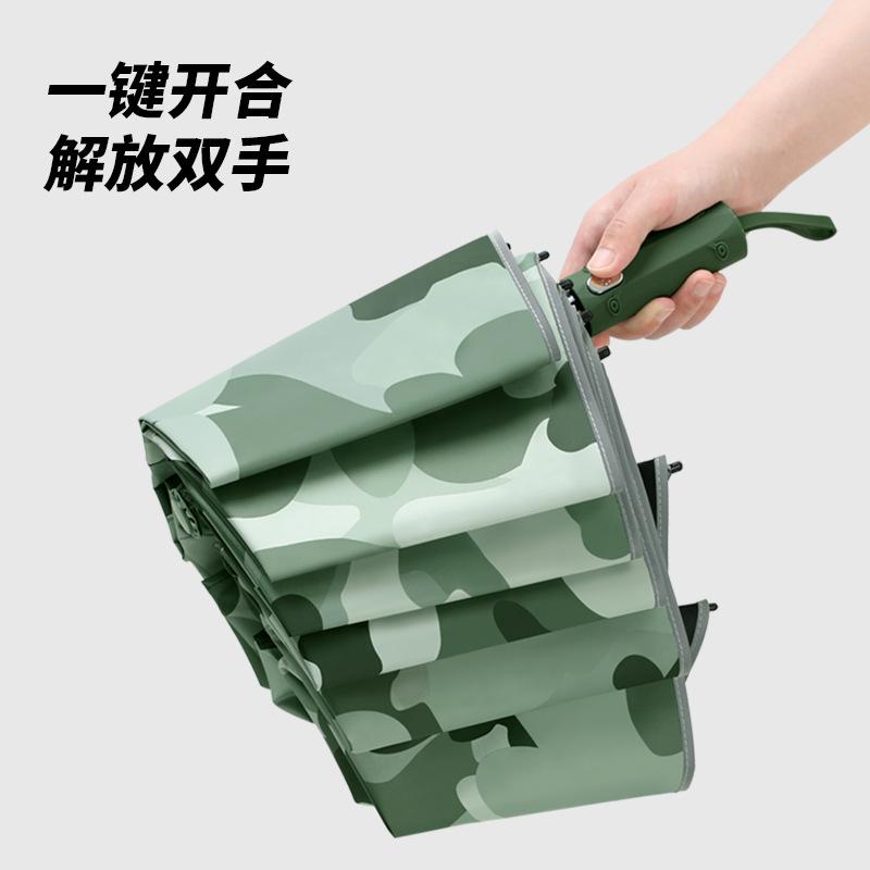 New Camouflage Automatic Umbrella Three-fold Umbrella Automatic Umbrella Sunscreen + Strong Windproof Weather and Rain Dual-purpose Outdoor Travel