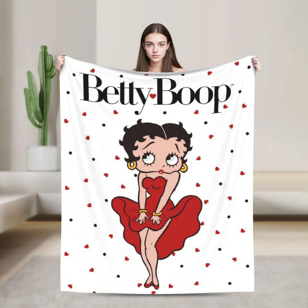 B-Bettys Boops Плед Качественный Мягкий Теплый Плед Зимний Детский Домашний Декор Принт Покрывало