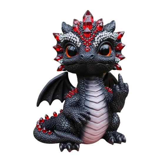 Baby Dragon Figurine Cheeky Dragon Statue Collectible Flip-off Baby Dragon