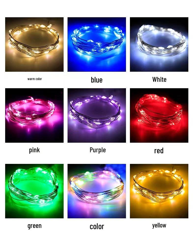 Водонепроницаемая гирлянда с 8 режимами и пультом управления – Светодиодные декоративные огни из медной проволоки на батарейках