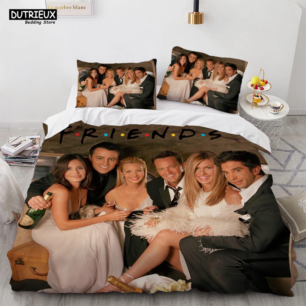 Новые друзья комплекты пододеяльник с наволочкой Twin Full Queen King Double Single Size пододеяльник для женщин взрослых подростков комплект постельного белья