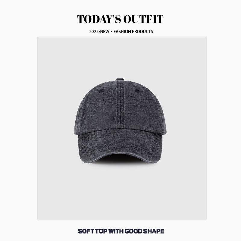 Men's Big Head Hat Four Seasons Sun Hat Washing Denim Baseball Hat Women's Face Small Old Gray Baseball Cap