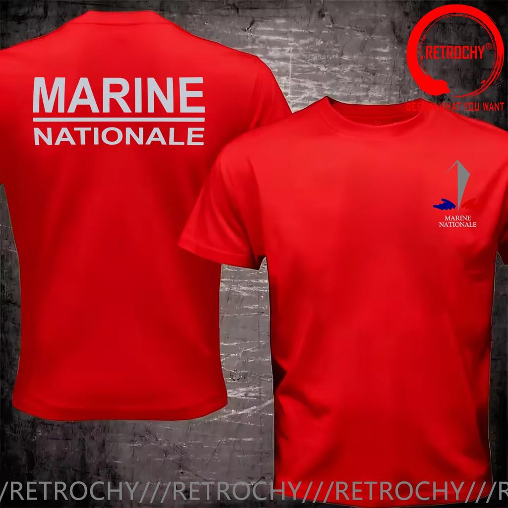 Смешной дизайн Военно-морских сил Франции Marine Nationale Задняя часть футболки Унисекс Модная Трендовая Повседневная одежда Стильные Топы Футболка Футболка для отдыха