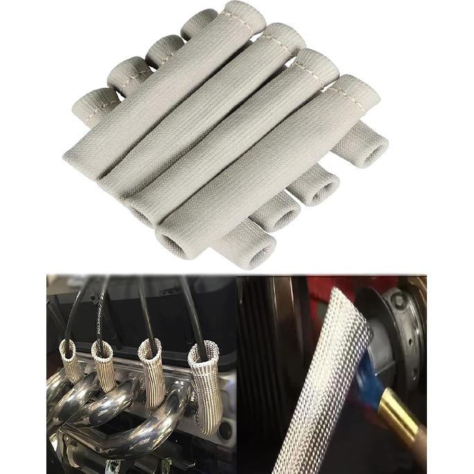 Spark Plug Wire Heat Shield - 8 PCS 2500° Spark Plug Wire Boots Protector, 6 Inches Spark Plug Heat Sleeve Protection Cover Replacement for LS1 /