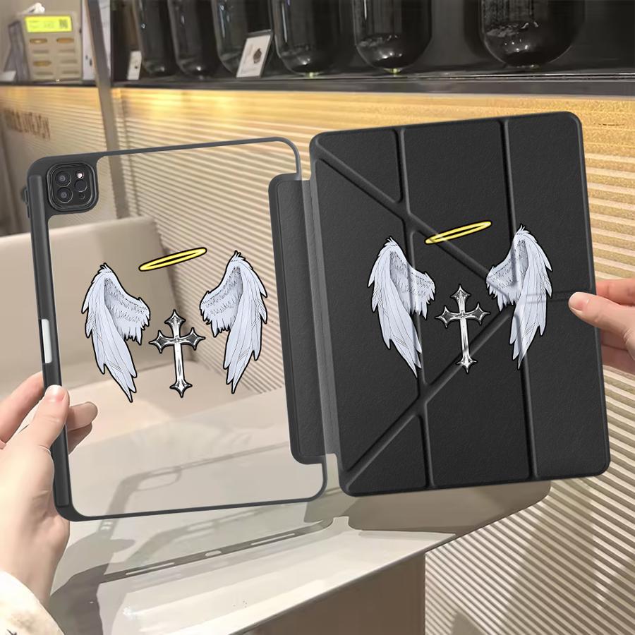 Чехол-подставка с рисунком Ангел и Крест для планшета iPad Pro 11-го 10-го 9-го 8-го 7-го 12,9 дюйма Mini 6 7 Air 4 5 M3 M2 1 2 M4 11 дюймов Pro