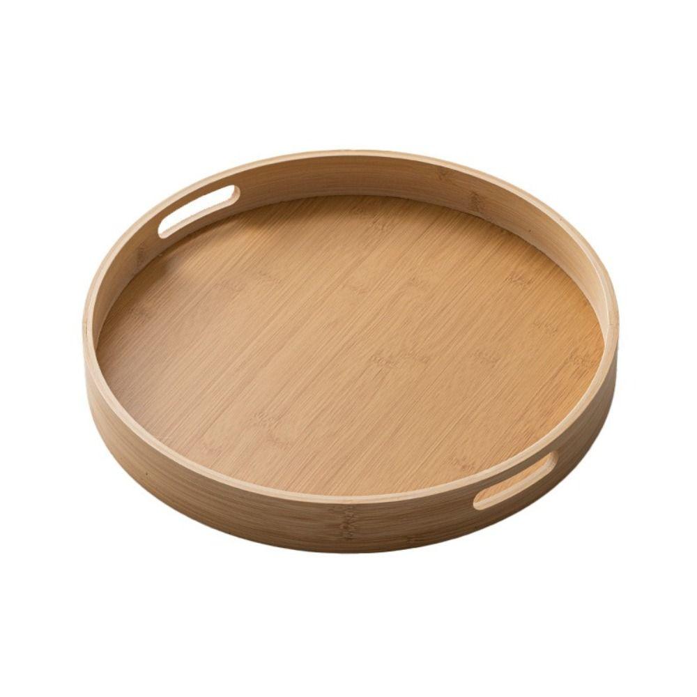25/30/35/40CM Wood Tray Round Food Bread Pan New Serving Tray Coffee Home Table