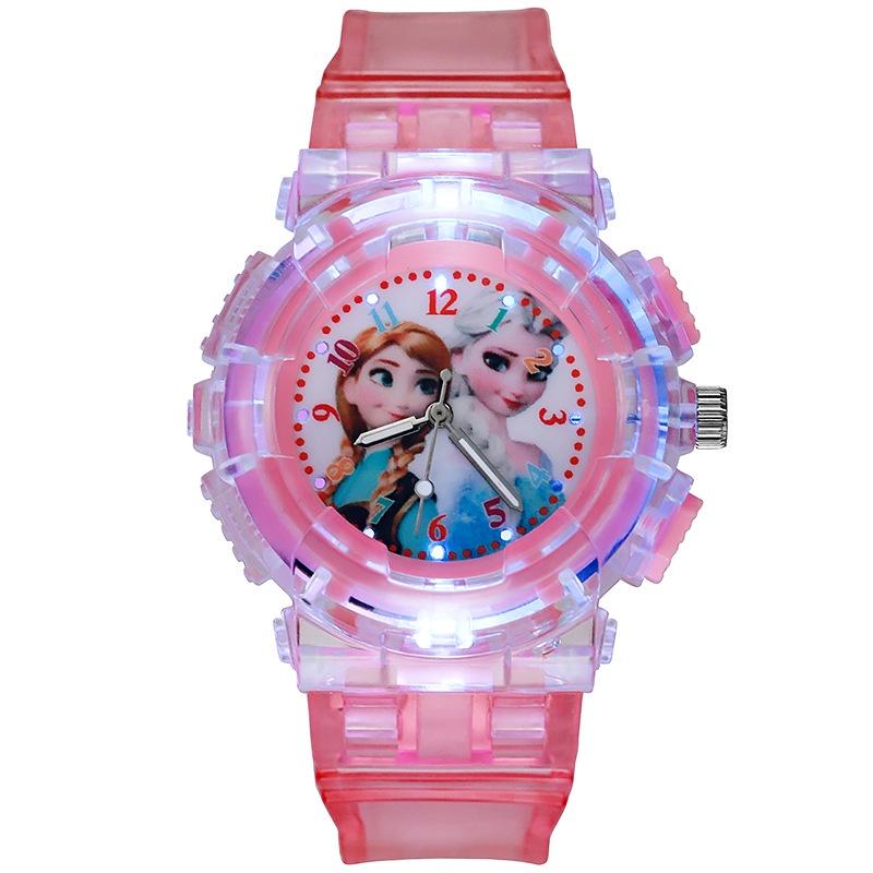 Новые детские часы оптом Пластиковые часы «Холодное сердце» с ночником Источник трансграничной электронной коммерции Персонажи)
