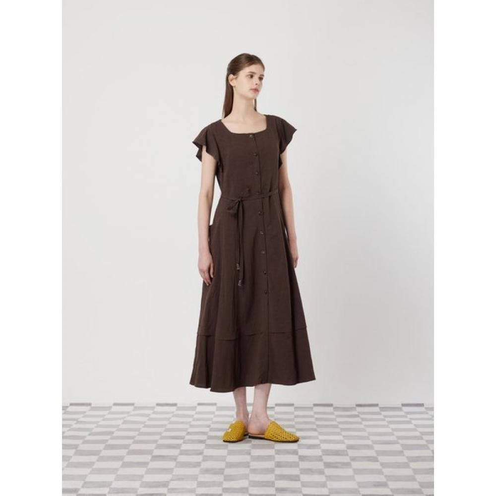 Cc Collect Linen Blend Belted Maxi Dress C252mse039