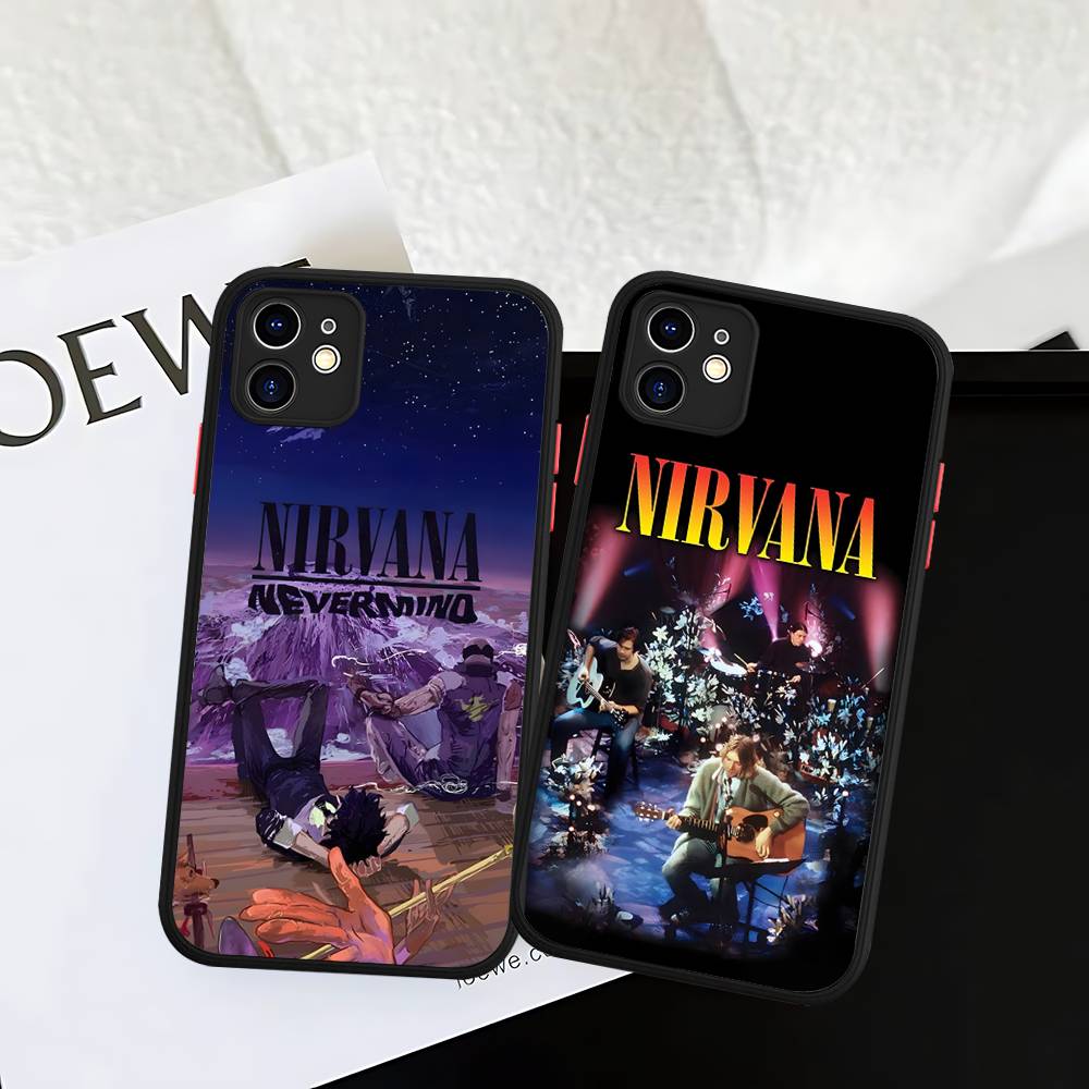 N-Nirvanaes Rock Band For IPhone 16 15 14 11 12 13 Pro Max Plus X XS MAX Matte Soft Back Phone Cover Case