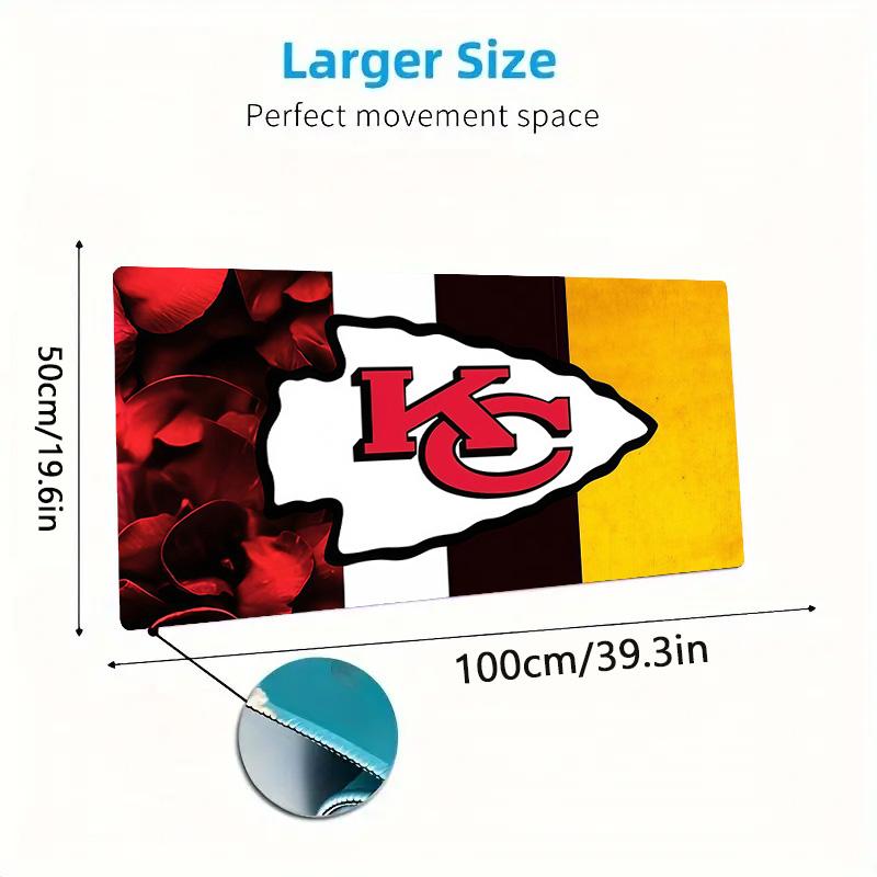 Kansas City Chiefs2 Print  Cushion Non-slip Laptop Tablet Big Mousepad XXL Mat Mini PC Playmat With Lock edge