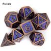 7 шт. фиолетовые медные стандартные металлические кубики, набор цельнометаллических многогранных кубиков, подходящий для ролевой игры, настольной игры, карточной игры