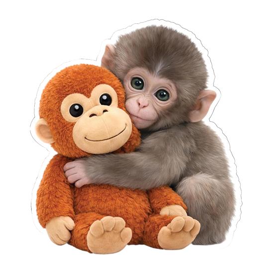Защитные наклейки 'Punch The Monkey' для автомобиля, ноутбука. Милая обезьянка, держащая плюшевую игрушку. Виниловые наклейки. Легко наклеивать/снимать. Веселый декор для детской комнаты