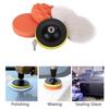 6pc Electric Drill Polishing Pad 4"/5''/6'' Sponge Wool Polishing Disc Car Styling Polishing Disc with Back Plate Drill Adapter