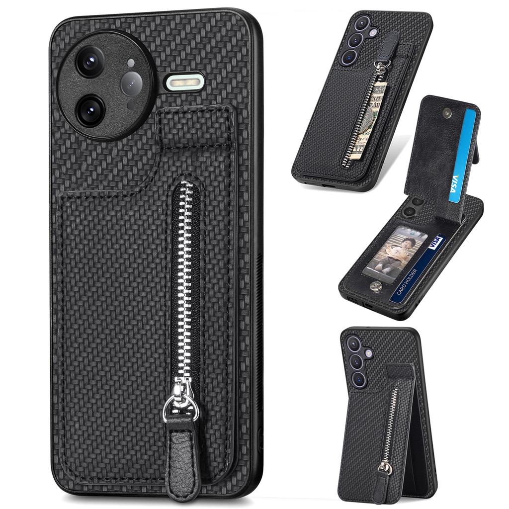 For Xiaomi Poco F7 Ultra 5G/Xiaomi Redmi K80 Pro 5G Case Leather Phone Back Cover with Zipper Card Holder Kickstand