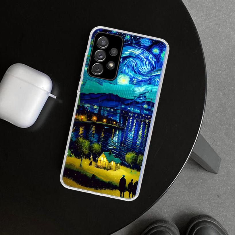Чехол для телефона «Звездная ночь» Ван Гог для Samsung Galaxy A12 A22 A32 A52 A72 A02S A51 A50S A31 A20S A10S Note 20 Ultra 10 P