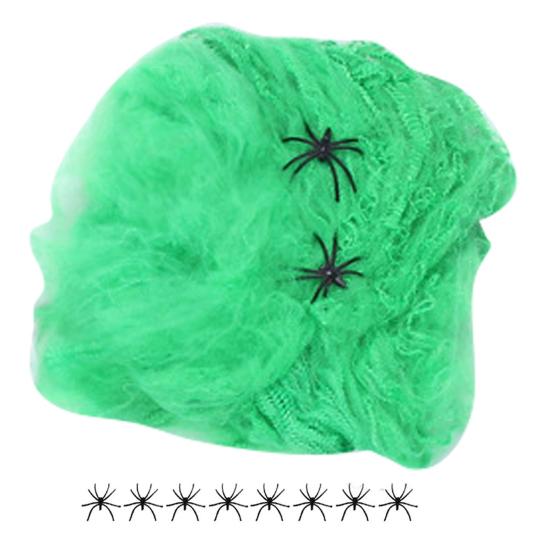 Colorful Halloween Spider Web Stretchable Cotton Cobwebs Elastic Scary Party Scene Props for Halloween Christmas Eve Parties