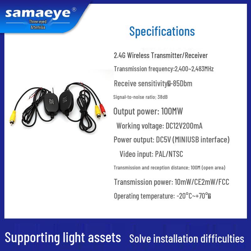 Автомобильная WiFi HD камера ночного видения, водонепроницаемая камера заднего вида с обнаружением слепых зон и беспроводным приемником 2.4G