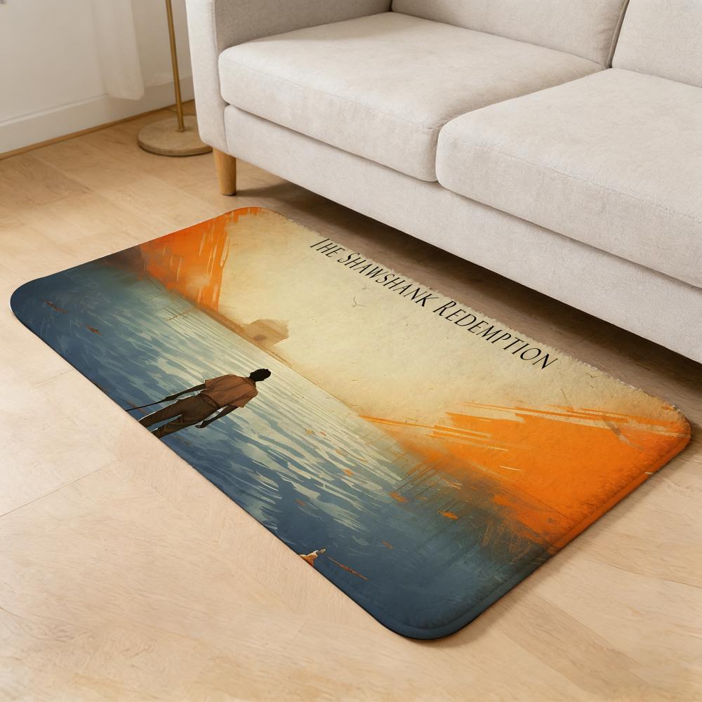 movie T-The Shawshank Redemption Floor Mat Flannel Door Mat Non-Slip Absorbent Washable Indoor Home Rug