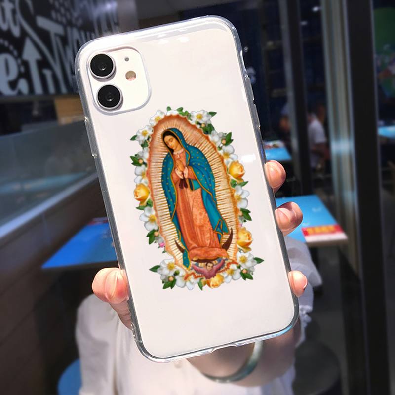 Чехол для телефона RUICHI Virgin De Guadalupe Virgen Mary для iPhone 11 12 Mini 13 Pro XS Max X 8 7 6s Plus 5 SE XR прозрачный