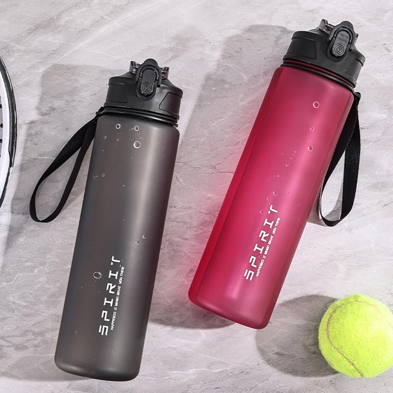 750Ml Large Capacity Sports Water Bottle Gradient Color Plastic Cup Drink Items Outdoor Beach Travel Portable Gym Fitness Jugs