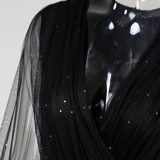 Женский весенний комбинезон, сетчатый обтягивающий элегантный комбинезон с V-образным вырезом и талией для офиса