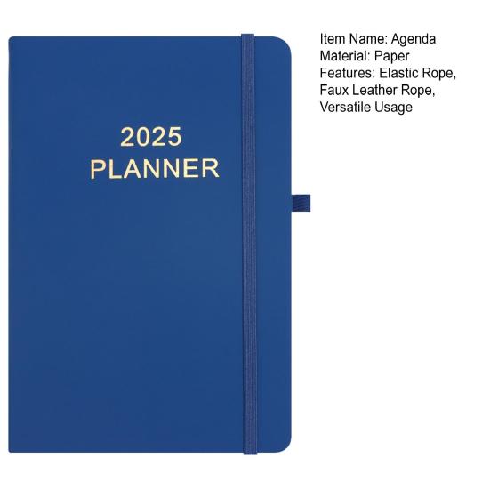Планировщик дел на 2025 год с держателем для ручки в обложке из искусственной кожи Планировщик на месяц и неделю