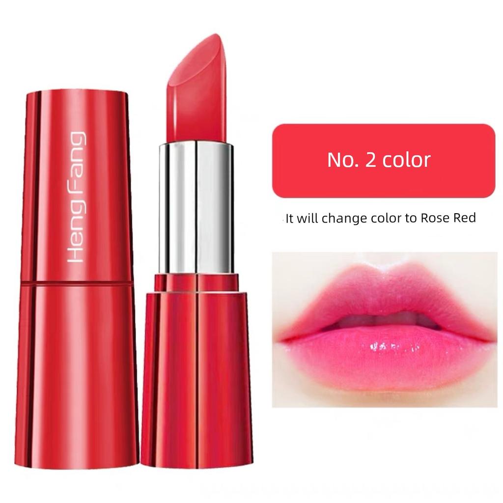 Buy 2 Get 1hf Beauty Crystal Jelly Warm Color-Changing Lipstick Long-Lasting Flame Red Minute Maid Young Adult Vitality Fake Plain Face