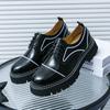 Кожаная обувь мужская офисная повседневная на высокой платформе лакированная мужская харадзюку уличная одежда корейская винтажная свадебная обувь