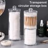 Transparent Cotton Swab Makeup Pad Dispenser Storage Box Multifunctional Bathroom Cosmetics Storage Box Cotton Round Holders