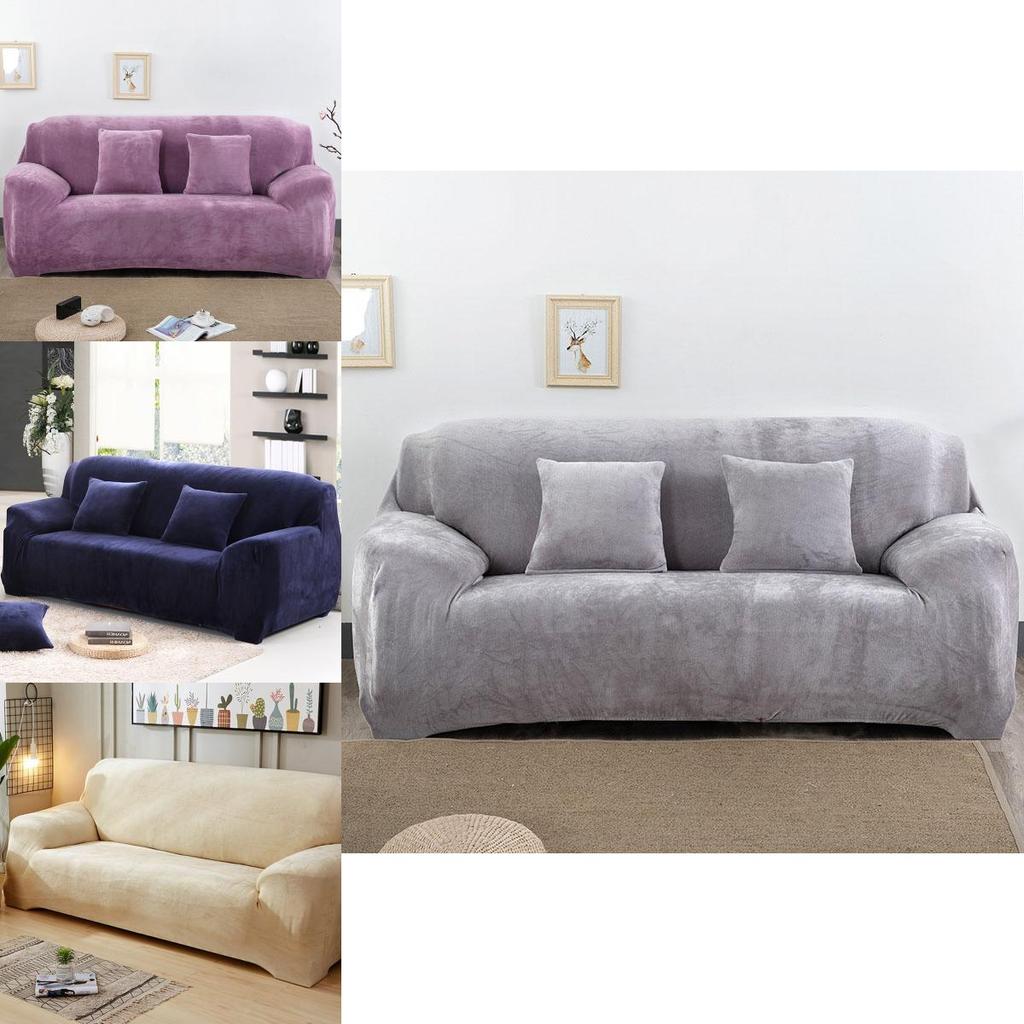 Удобный эластичный чехол для дивана, мягкий плотный бархатный чехол-защита для мебели на 1-4 места