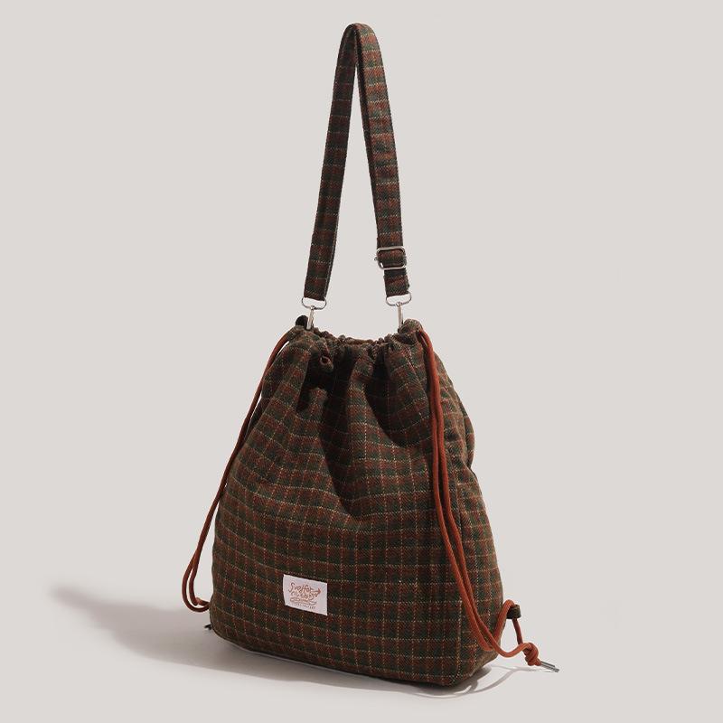 Vintage Large Capacity Women Backpacks Drawstring Backpack Versatile Crossbody Bags for Women Shoulder Bags School Bag Mochila