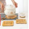 Coaster 1PC Heat Insulation Anti-skid Mat Thickened Hollow Pot Mat Plate Mat Kitchen Bamboo