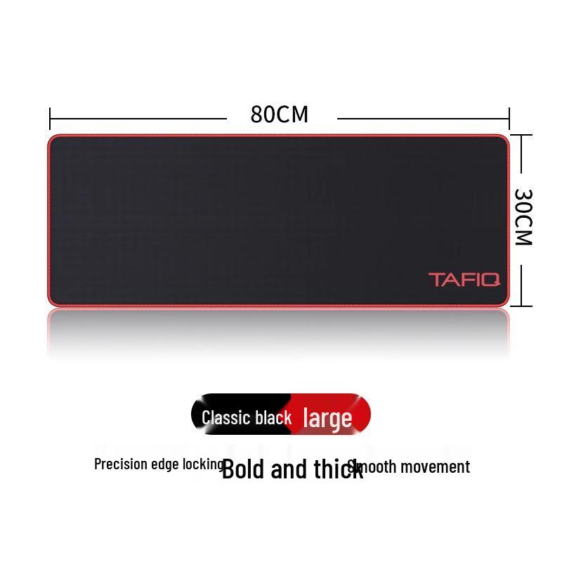 Игровой коврик для мыши XL с красной прострочкой для офиса и киберспорта