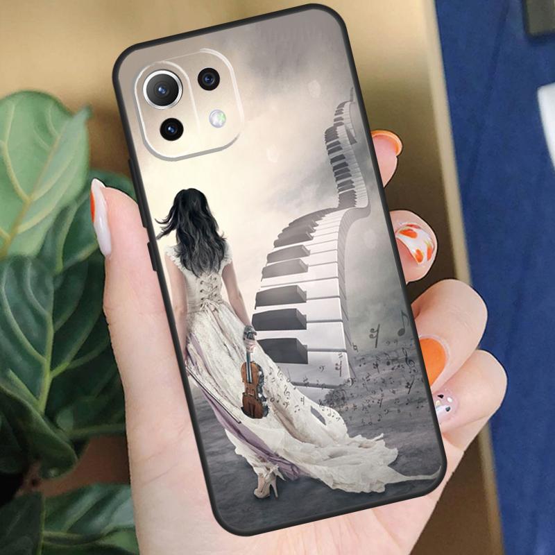 Чехол для скрипки и пианино для Xiaomi 15 14 Ultra 13T 14T 15T Pro 17 Pro Max POCO F8 F7 F5 F6 X5 X6 X7 Pro Чехол