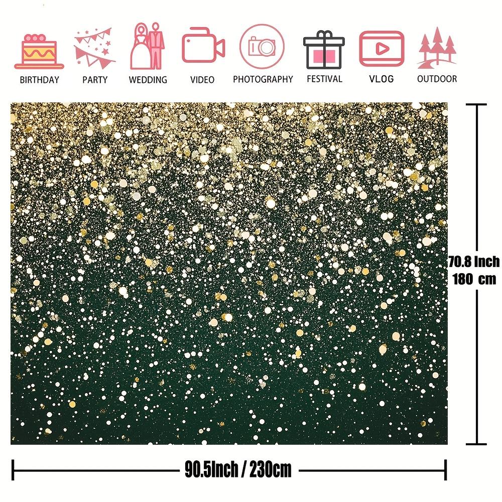 One piece with a glittering background of green and gold suitable for weddings birthday parties and New Year celebrations