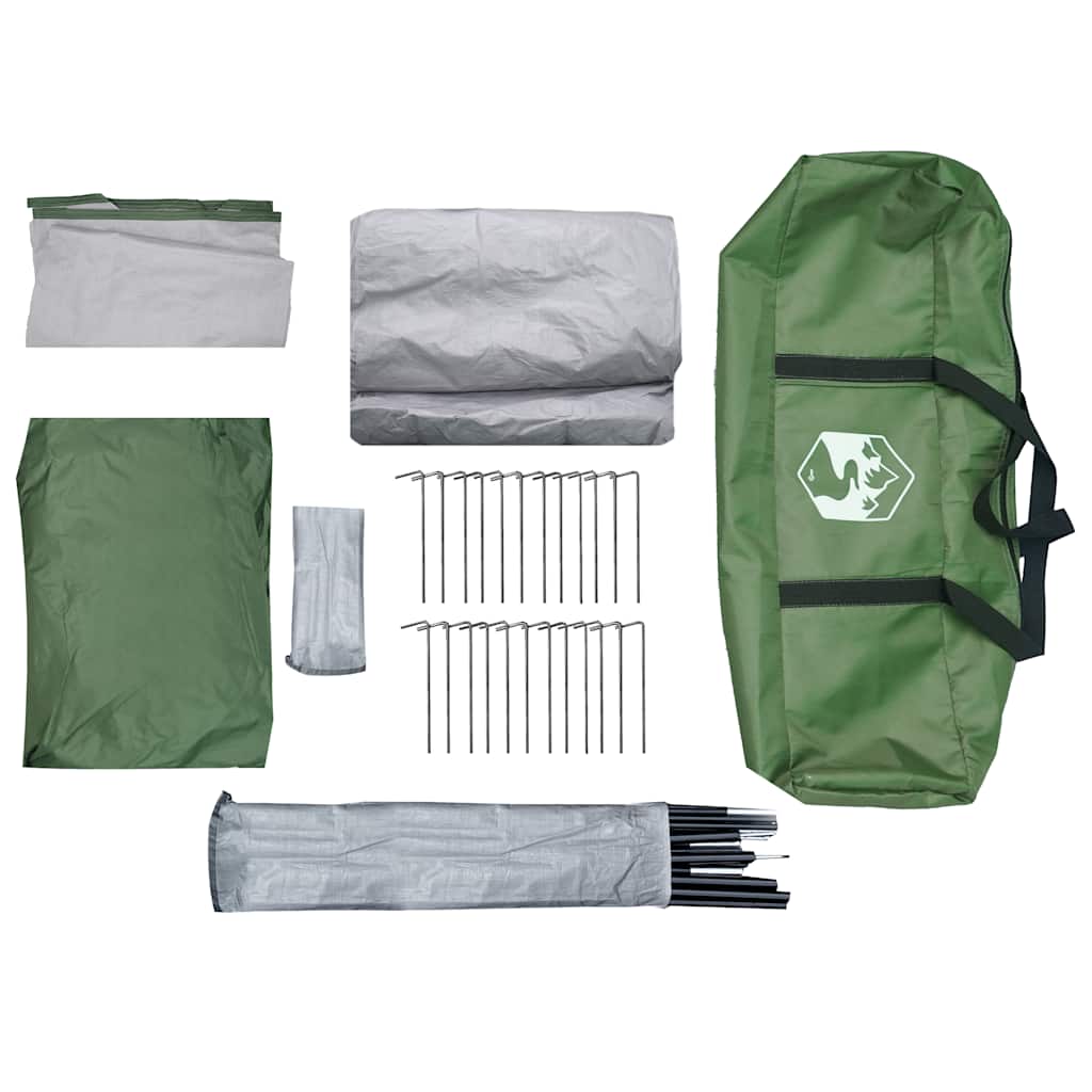 Tunnel Tent for 4 Persons Green Waterproof