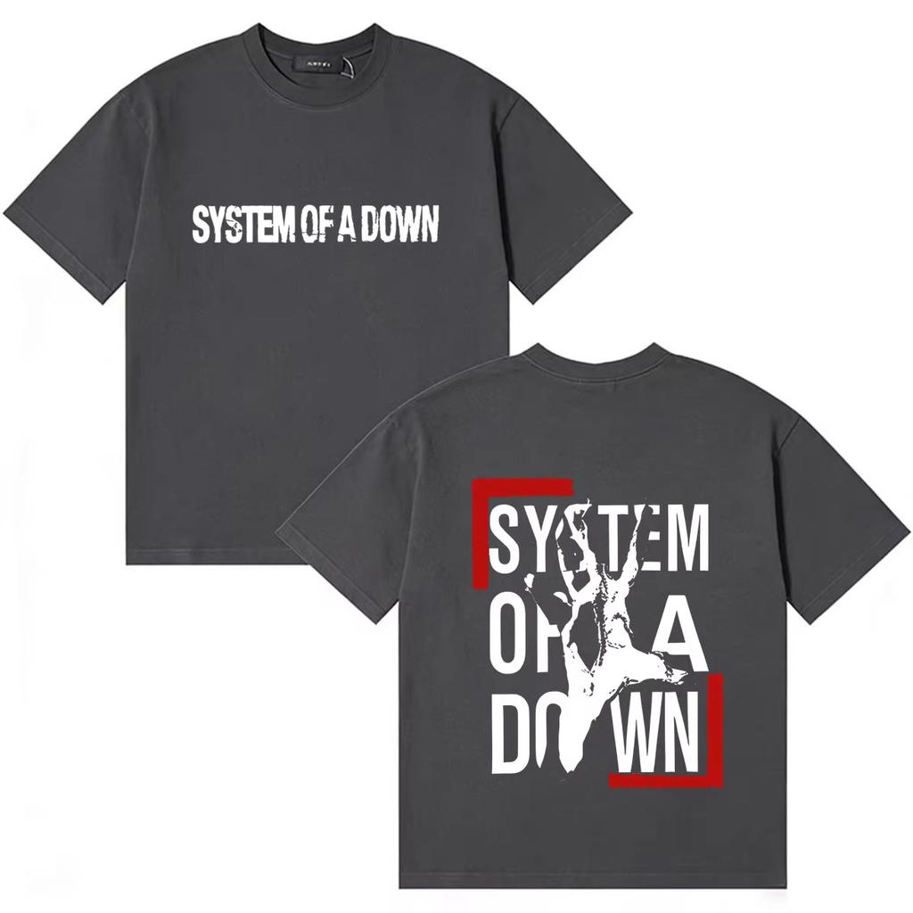 Унисекс хлопковая футболка с круглым вырезом, повседневная, System of A Down, Харадзюку, графический принт, Хип-хоп, летняя одежда, футболка