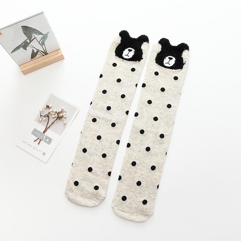 3D Cartoon Pure Cotton Mid-Calf & Knee-High Socks for Girls - Cute Spring/Autumn Wear