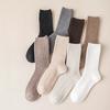 2025 Stacking Wool Socks Women Winter Solid Tube Socks Double Needle Knit Thickened Warm and Velvet Socks