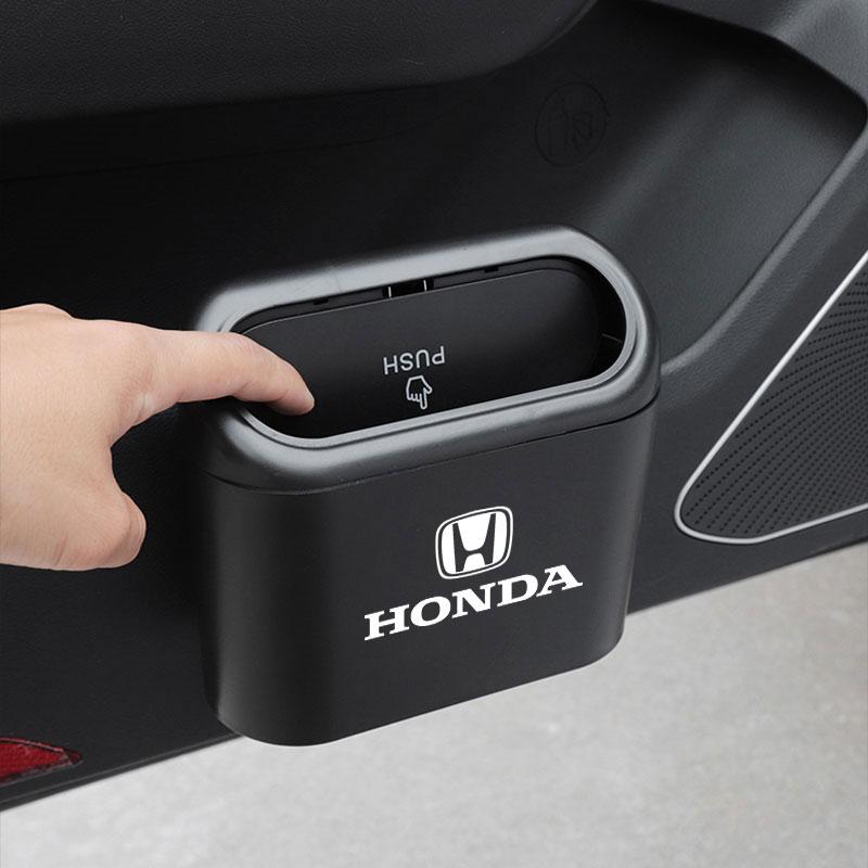 Car Vehicle Case Storage Box Black ABS Square Pressing Trash Can For Honda Fit Mugen Insight Type S R VTEC DOHC Modulo Vezel Legend RR Si