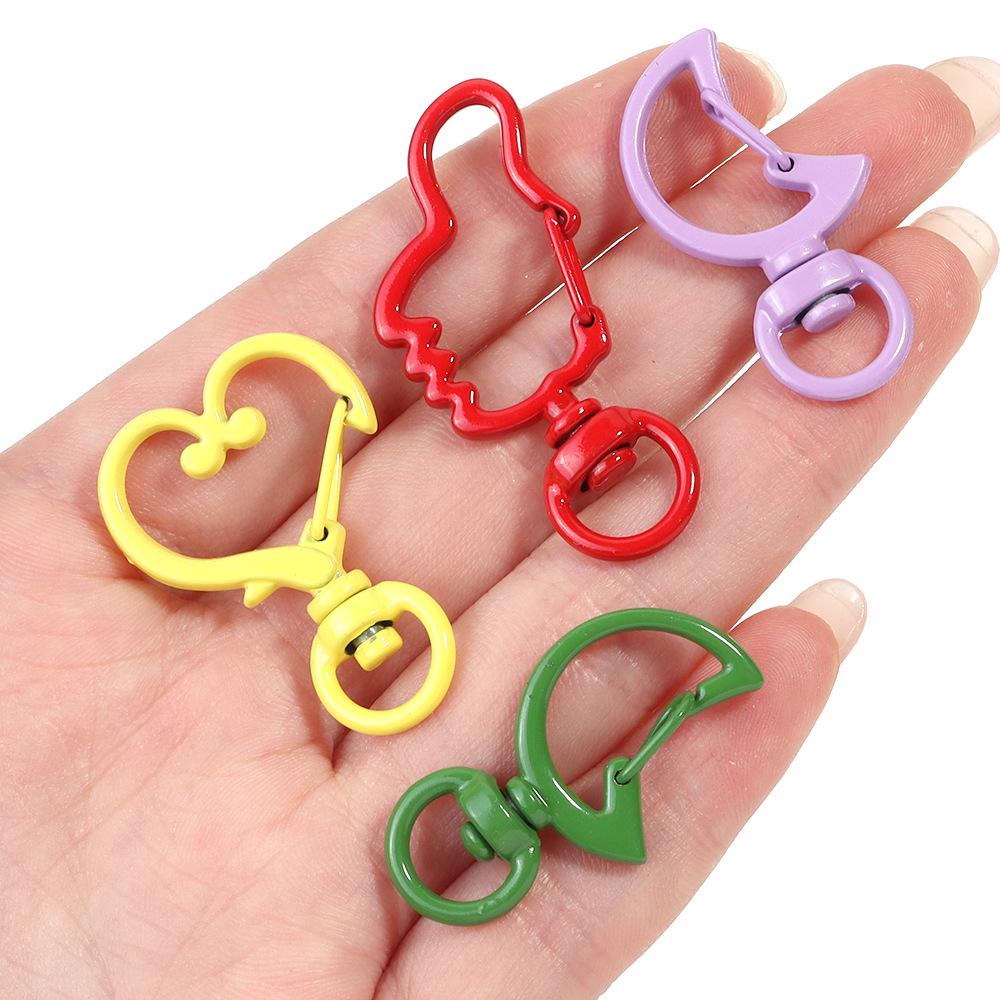 Цветной брелок-карабин из сплава: Аксессуары для браслетов «Сделай сам» в виде сердца, луны и звезды