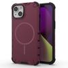 For iPhone 13 Magnetic Case Corrugated Texture Heat Dissipation Shockproof TPU+PC Phone Back Cover