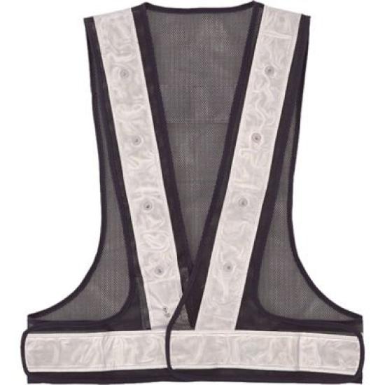 Три светодиодных патрульных жилета LED Blue Navy x White светоотражающий защитный жилет A-0607-LEB