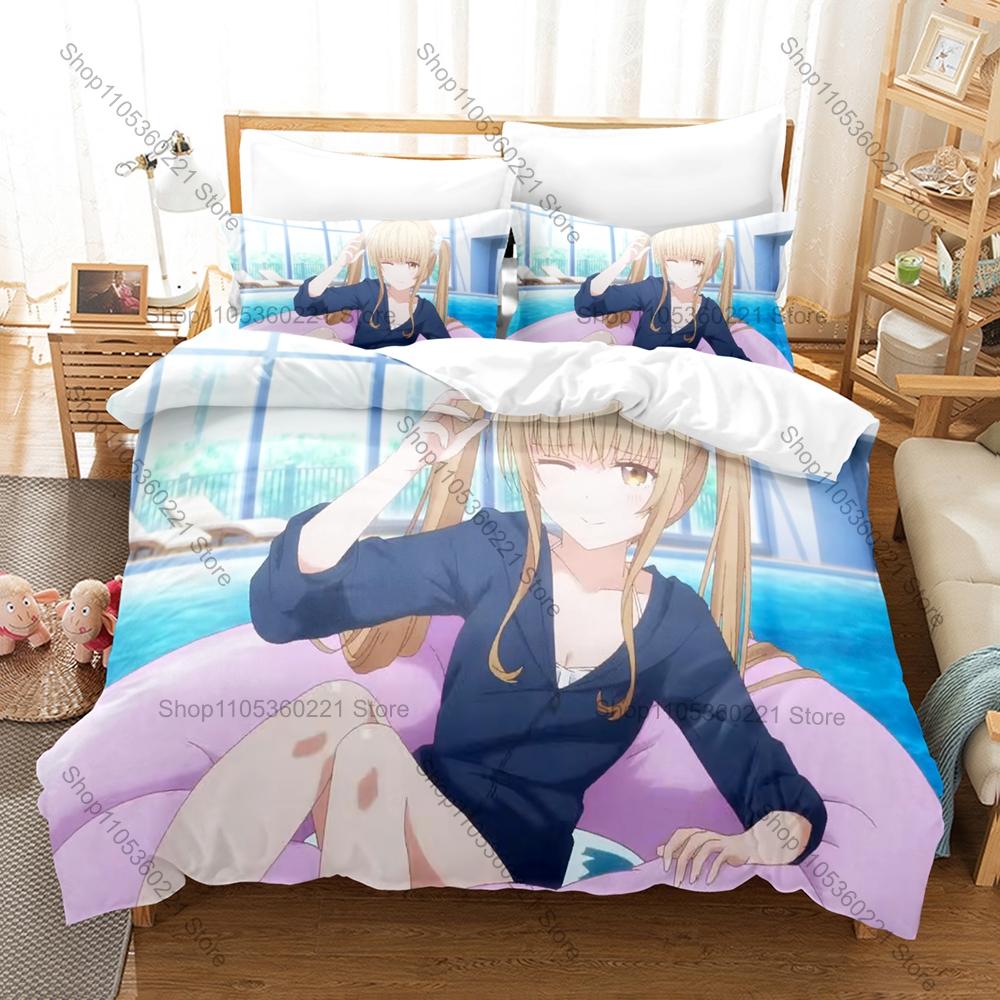 The Angel Next Door Spoils Me Rotten Season Bedding Set Duvet Cover + 2 Pillowcases Mahiru Amane Sweet Romance Anime