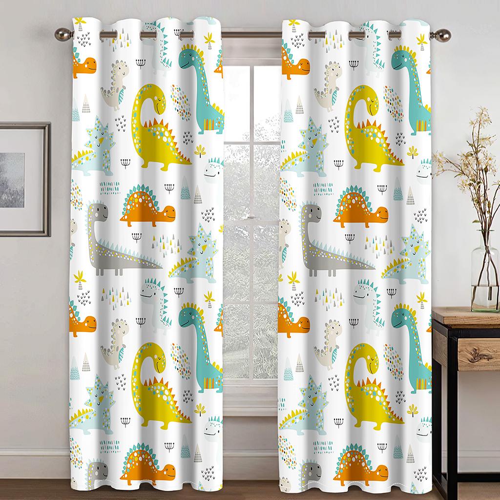 Cartoon Dinosaur Curtains For Children's Bedroom Drapes Window Curtains For Living Room Bedroom Blinds Kids Room Home Decor