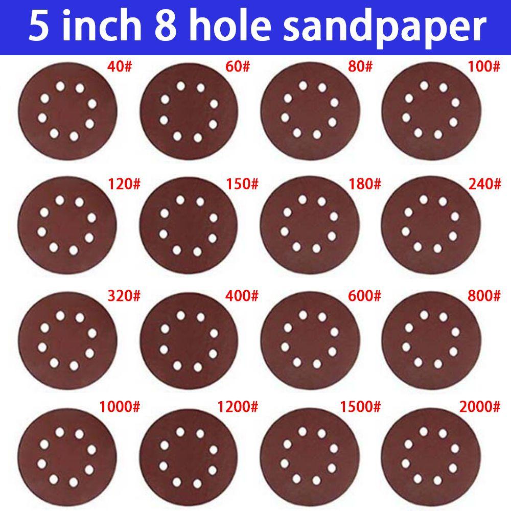 Perforated Replacement Sanding Discs Polished Red Sandpaper Self Adhesive Oxide Dry Sandpaper
